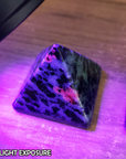 Ruby Zoisite Stone Natural Gemstone Crystal Pyramid | 30-35mm - Ruby Fluoresces Under UV Light