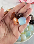 Tumbled Stones Crystal Set for Passion & Confidence | Red Tigers Eye, manmade Opalite, Carnelian, Common Red Opal