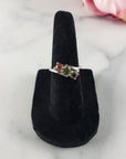 Pink Tourmaline, Green Tourmaline, & Yellow Tourmaline Crystal Natural Gemstone 925 Sterling Silver Ring | Size 5