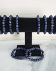 Blue Sodalite Crystal Natural Gemstone 7-8mm Beaded Bracelet