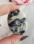Sodalite Natural Crystal Palm Stone Worry Stone Meditation Tool