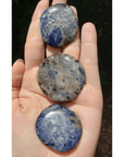 Sodalite Natural Crystal Palm Stone Worry Stone Meditation Tool - 1