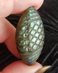 Unique 33 Carat Labradorite Cabochon Natural Gemstone Carving | Spindle