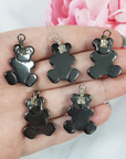 Hematite Stone Teddy Bear Pendant Natural Gemstone Pendant