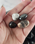 Tumbled Stones Natural Crystal Set for Focus & Clearing Negativity | Hematite, Orthoclase Feldspar, Howlite, Black Onyx - Shielding Against Negativity