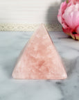 Unique Rose Quartz Natural Gemstone Crystal Pyramid | 2 Inch Base | Affection - 3