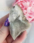 Unique Druzy Quartz Crystal Cluster with Gypsum Natural Gemstone Formation | Whisper - 1