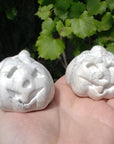 Howlite Crystal Carving Natural Gemstone Jack-O-Lantern | Peaceful Pumpkin - Halloween Decor