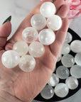White Selenite Crystal Natural Gemstone Tumbled Stone Small Crystal Sphere Orb | 18mm - 24mm | Crown Chakra Crystals