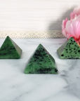 Green Zoisite Stone Natural Gemstone Crystal Pyramid | 30-35mm