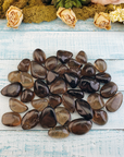 Dark Smoky Quartz Tumbled Gemstone - One Stone or Bulk Wholesale Lots - Group on Board