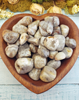 Grey Crazy Lace Agate Tumbled Stone - One Stone or Bulk Wholesale - Group in Bowl