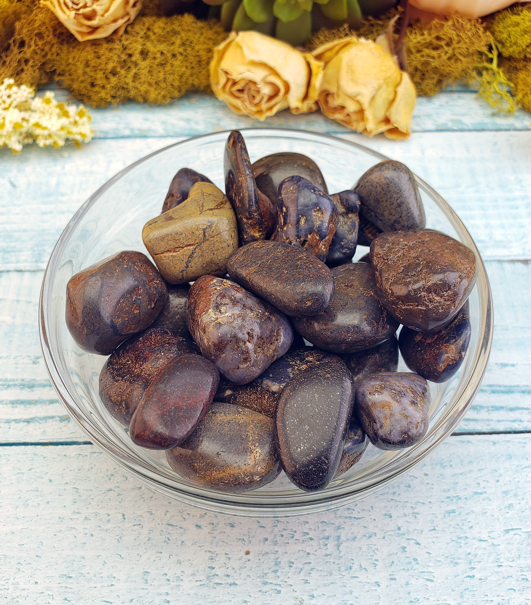 Sapphire Natural Tumbled Gemstone - Group in Bowl