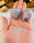 Blue Quartz Natural Tumbled Gemstone - Large One Stone - 2 Ounces in Hand