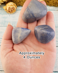 Blue Quartz Natural Tumbled Gemstone - Large One Stone - 4 Ounces in Hand