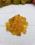 12 grams of amber chips on display