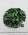 Two ounces of nephrite jade chips on display