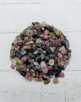 Two ounces of mixed multi tourmaline chips on display