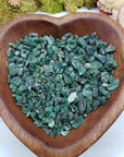 Eight ounces of green aventurine chips in a bowl