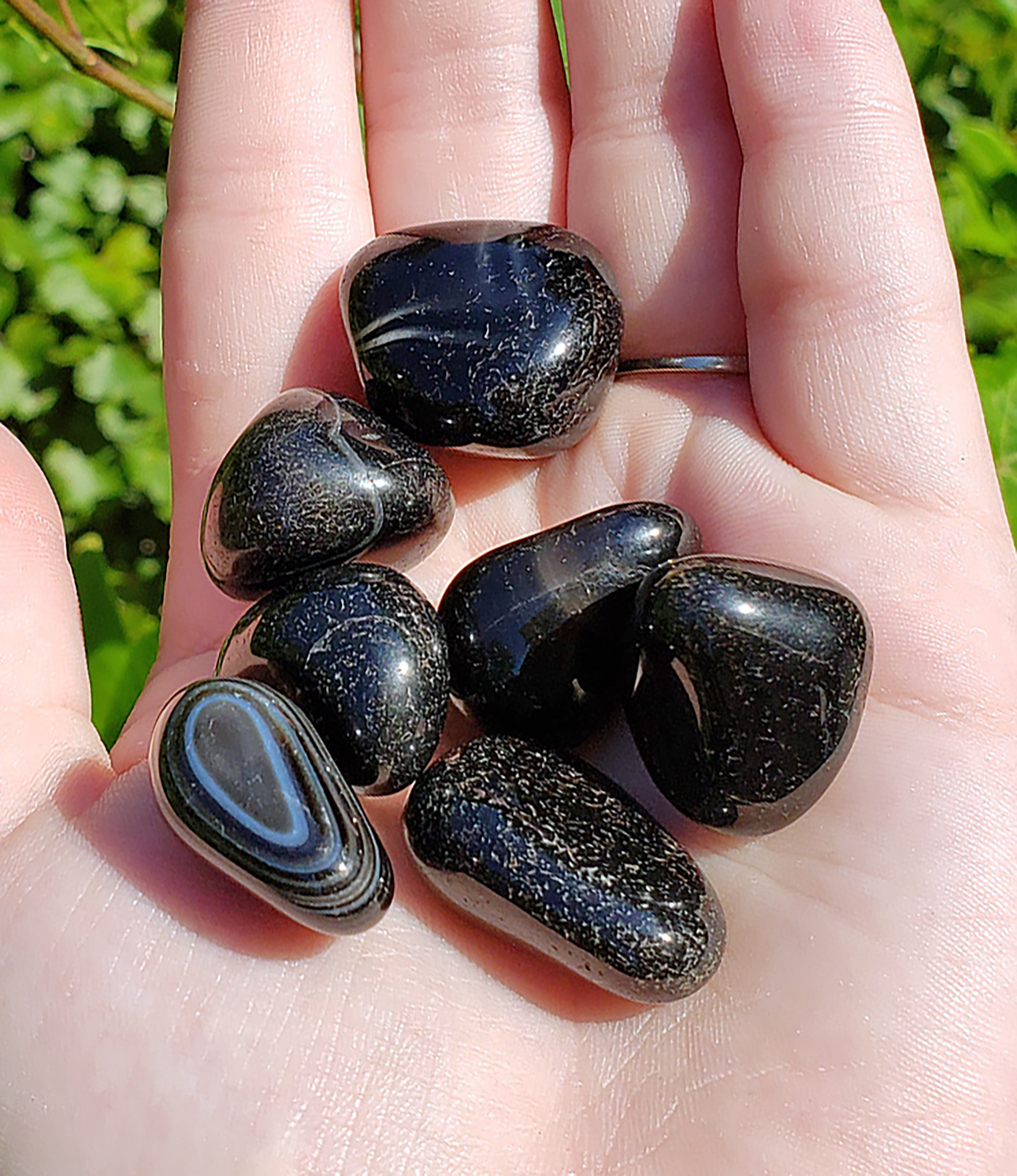 Black Onyx Natural Tumbled Polished Gemstone - Single Stone