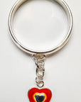 Sterling Silver Red Heart Charm Handmade Ring