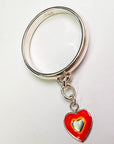 Sterling Silver Red Heart Charm Handmade Ring