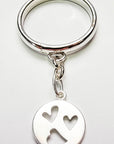 Sterling Silver Heart Charm Handmade Ring