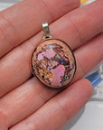 Natural Cantera Mexican Pink Purple Opal Sterling Silver & Copper Pendant - AAA Grade Opal