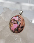 Natural Cantera Mexican Pink Purple Opal Sterling Silver & Copper Pendant - AAA Grade Opal