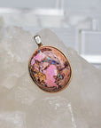 Natural Cantera Mexican Pink Purple Opal Sterling Silver & Copper Pendant - AAA Grade Opal