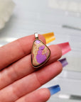 Natural Cantera Mexican Pink Purple Opal Sterling Silver & Copper Pendant - AAA Grade Opal