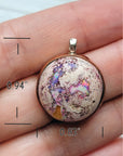 Natural Cantera Mexican Pink Purple Opal Sterling Silver & Copper Pendant - AAA Grade Opal