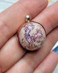 Natural Cantera Mexican Pink Purple Opal Sterling Silver & Copper Pendant - AAA Grade Opal