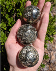 Pyrite Gemstone Orb Sphere Marble - Multiple Sizes
