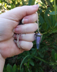 Aqua or Indigo Aura Quartz Gemstone Pendulum 3