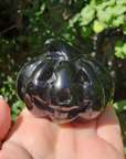 Large Obsidian Gemstone Happy Pumpkin Totem Jack-o-Lantern Carving - Cheerful Pumpkin