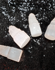 Selenite Crystal Tower for Cleansing and Charging - Mini Satin Spar Obelisk