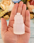 Selenite Crystal Tower for Cleansing and Charging - Mini Satin Spar Gypsum Obelisk - Natural Gemstone