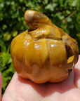 Yellow Mookaite Happy Pumpkin Totem Jack-o-Lantern Carving - Unique!