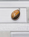 Natural Cantera Mexican Yellow Opal Sterling Silver & Copper Pendant - AA Grade Opal