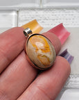 Natural Cantera Mexican Yellow Opal Sterling Silver & Copper Pendant - AA Grade Opal