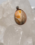 Natural Cantera Mexican Yellow Opal Sterling Silver & Copper Pendant - AA Grade Opal