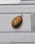 Natural Cantera Mexican Yellow Opal Sterling Silver & Copper Pendant - AA Grade Opal