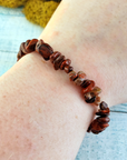 Red Jasper Natural Gemstone Chip Bracelet Jewelry