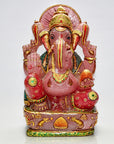 Rose Quartz Ganesha Carving Statue