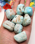 Blue Aragonite Natural Tumbled Gemstone - Natural Texture One Stone