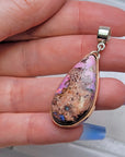 Natural Cantera Mexican Pink Purple Opal Sterling Silver & Copper Pendant - AAA Grade Opal