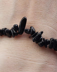 Black Tourmaline Natural Gemstone Chip Bracelet | Crystal Gemstone Shop.