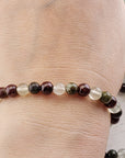 Dragon Stone, Garnet, Prehnite Natural Gemstone 6mm Bead Bracelet | Crystal Gemstone Shop.