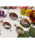Tiger Iron Natural Gemstone & Sterling Silver Pendant 2